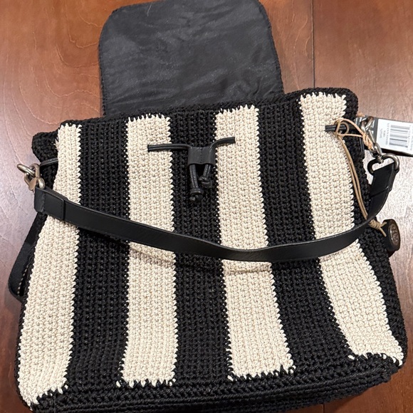 THE SAK Chic Black and White Striped Backpack - Picture 10 of 10